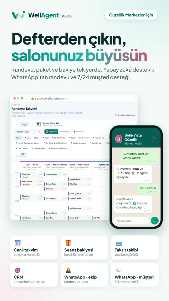 WellAgent Studio Güzellik Merkezi broşürü kapağı
